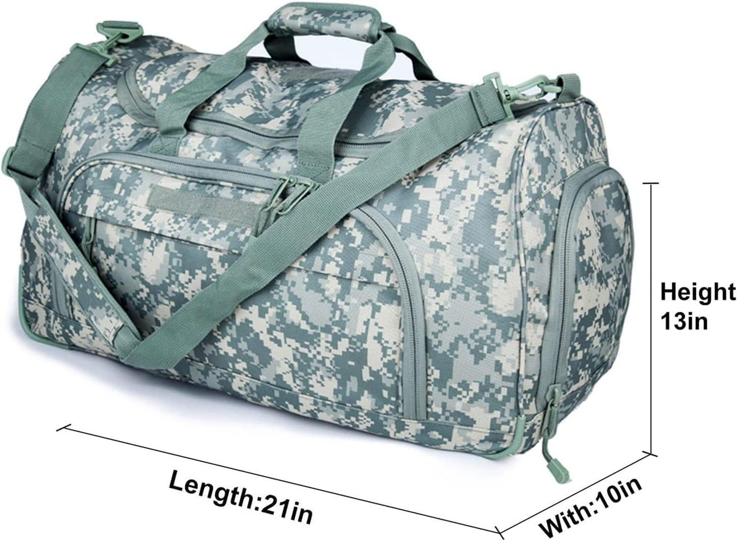 HYKING Gym Bag for Women & Men Tactical Duffle Military Weekender Work Out Lightweight Waterproof Sports Tote Shoe Pocket ACU