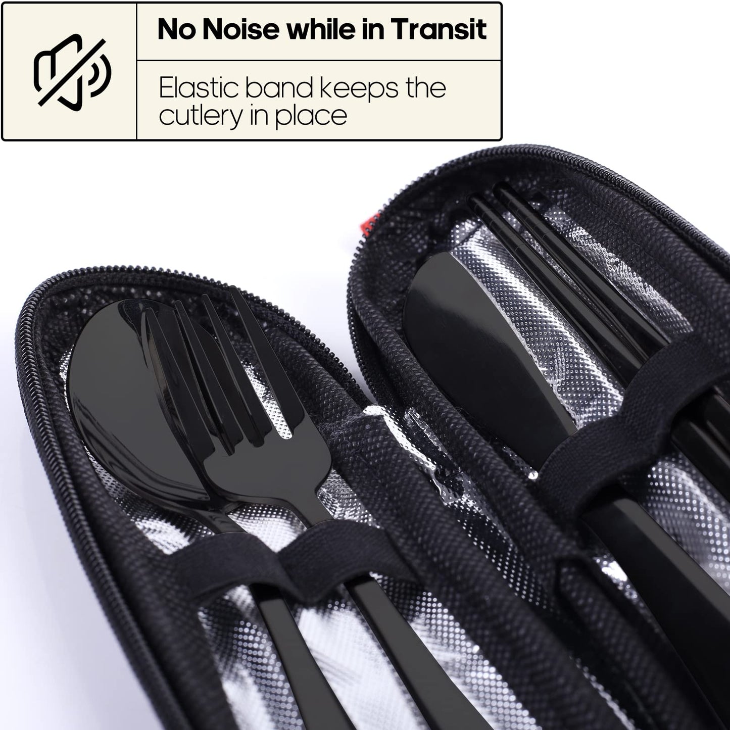 Travel Utensils with Case, Quatish Portable Silverware Set for Work, Stainless Steel Reusable