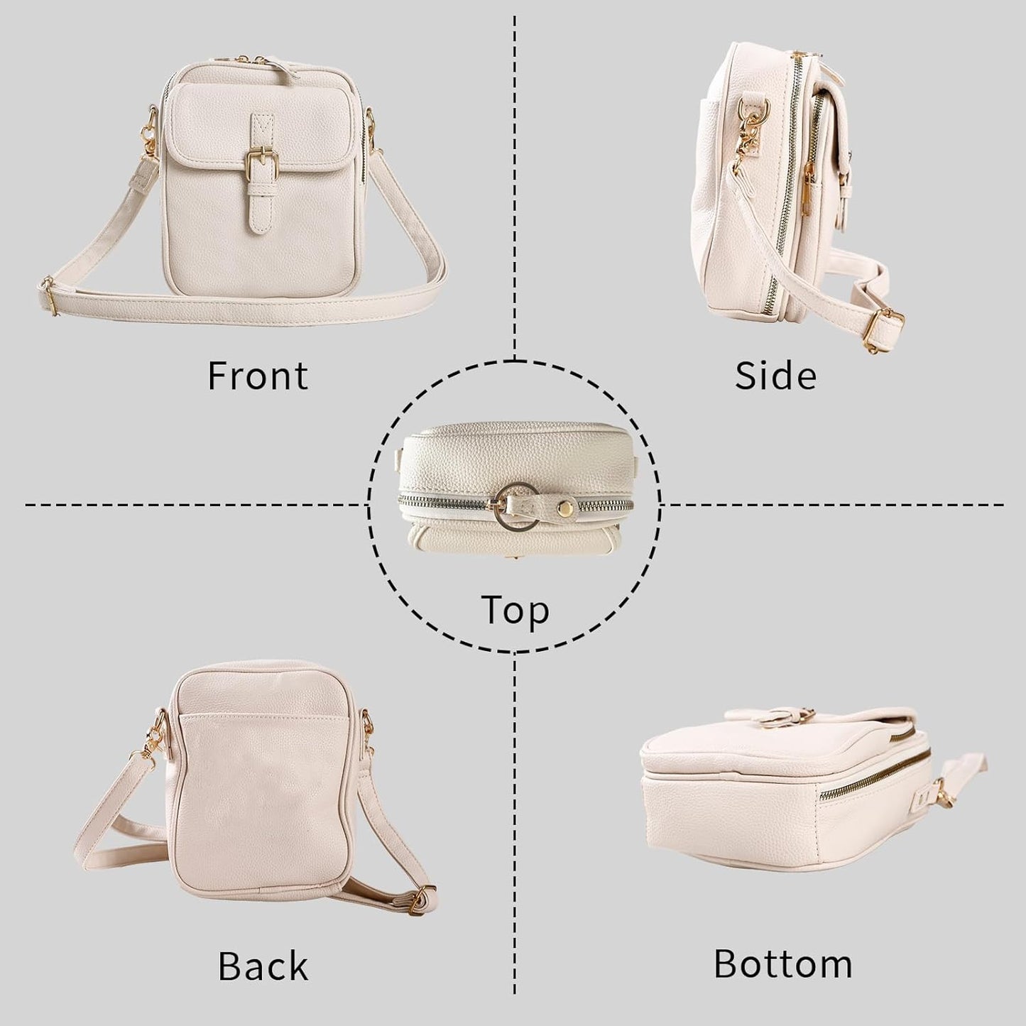 Leather Crossbody Bag for Women,Anti-Theft Messenger Bag with Large Capacity,Built-in Purse Card Slots Shoulder Sling Bag