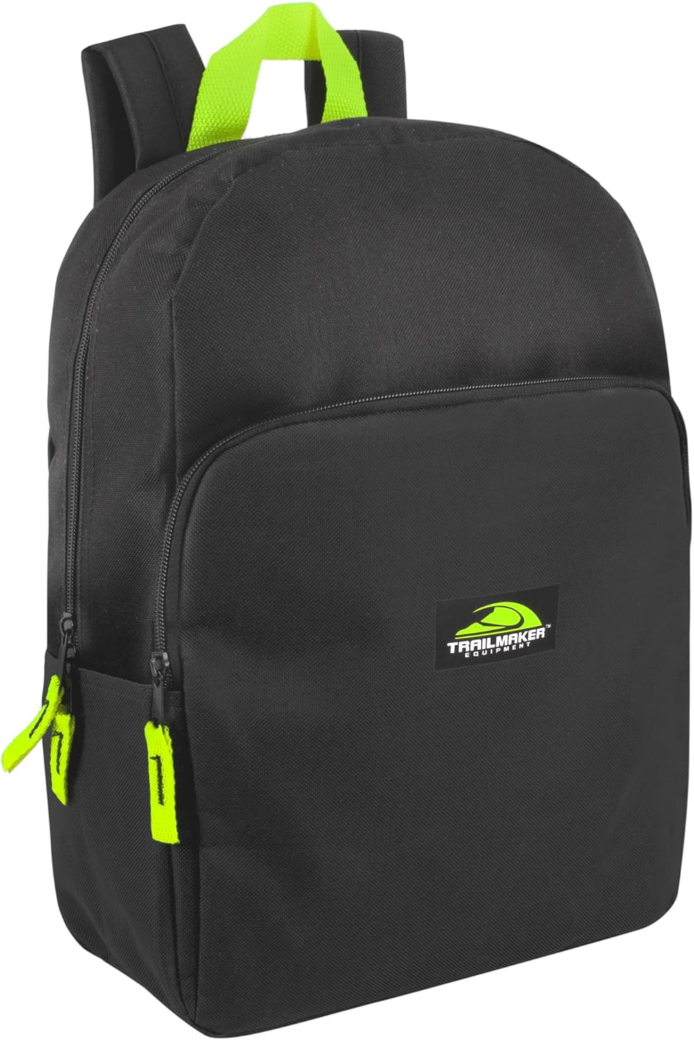 Trailmaker Color Block Backpacks for School Boys and Girls, 15 Inch Two Tone Colorful Small Travel Backpack for Kids (Black)