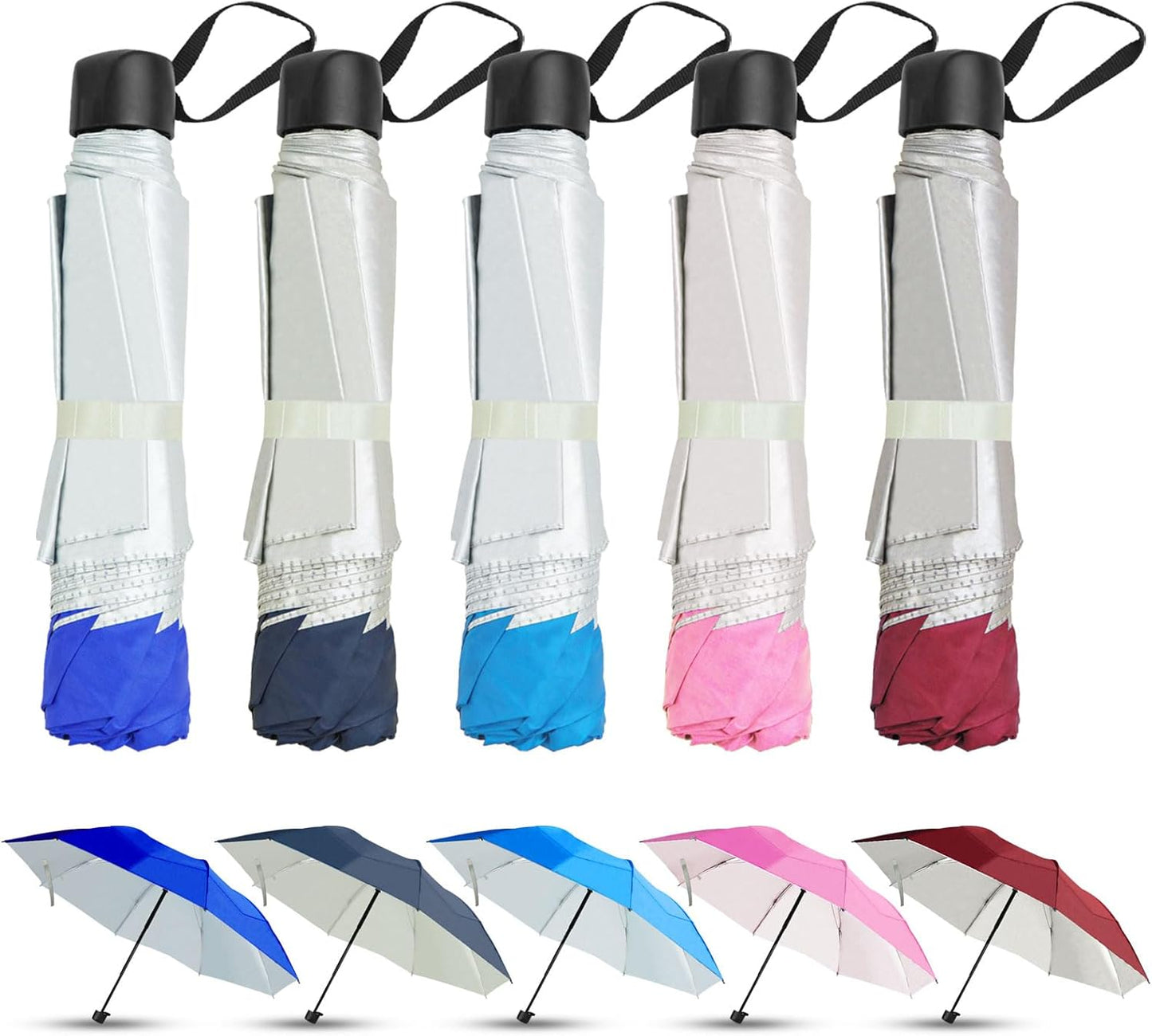 Travel Umbrella, Umbrellas Bulk, 5 Colors Travel Folding Umbrellas, Exquisite Appearance, Easy To Carry, Suitable For Sunny Days And Rainy Days