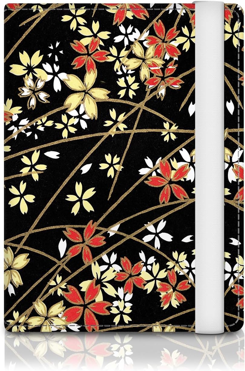 Passport Holder for Travel Essentials, RFID Premium Leather Passport Wallet Cover Case for Travel Must Haves Accessories, Passport Book Holders for Women Men Cute Flowers