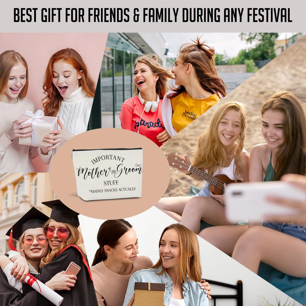 Mother of The Groom Gifts Wedding Gift Ideas Marriage Gifts Makeup Bag Cosmetic Bag for Women Female Friend Coworker Bridal Shower Wedding Gifts Just Married Gifts Newlywed Gift Married Couple Gifts