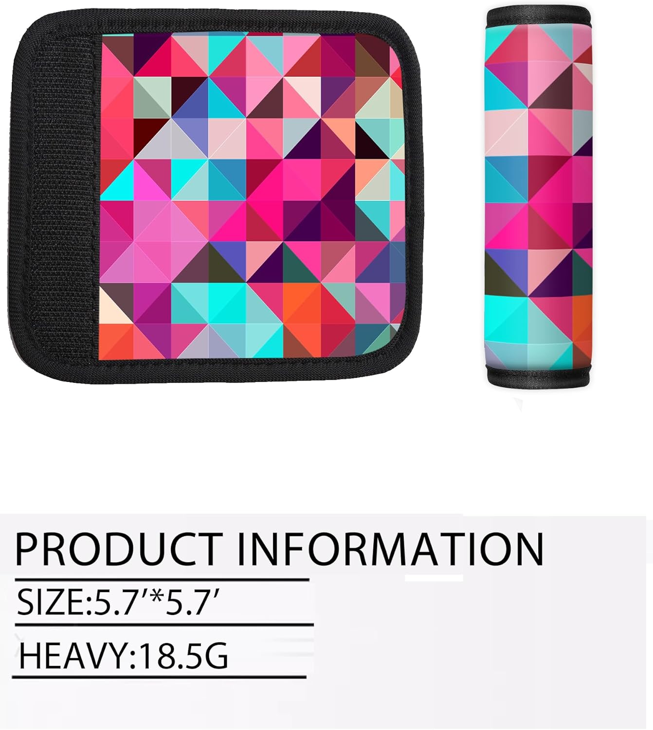 2 Pack Luggage Handle Wrap Travel Tags - Set of Luggage Tags for Suitcases, Identifiers, Marker, and Handle Covers - Cruise Accessories and Travel Gifts（Colorful Abstract