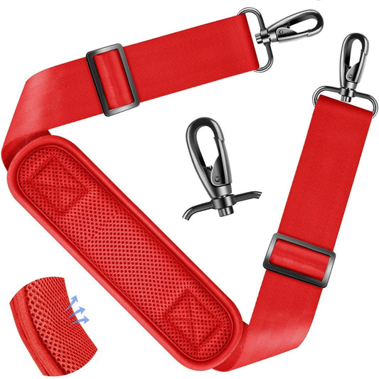 ZINZ Shoulder Strap - 59 Inch Universal Heavy-duty Adjustable Strap with Ultra-thick Fixed Breathable Pad for Laptop, Gym, Camera Bag and More -Red