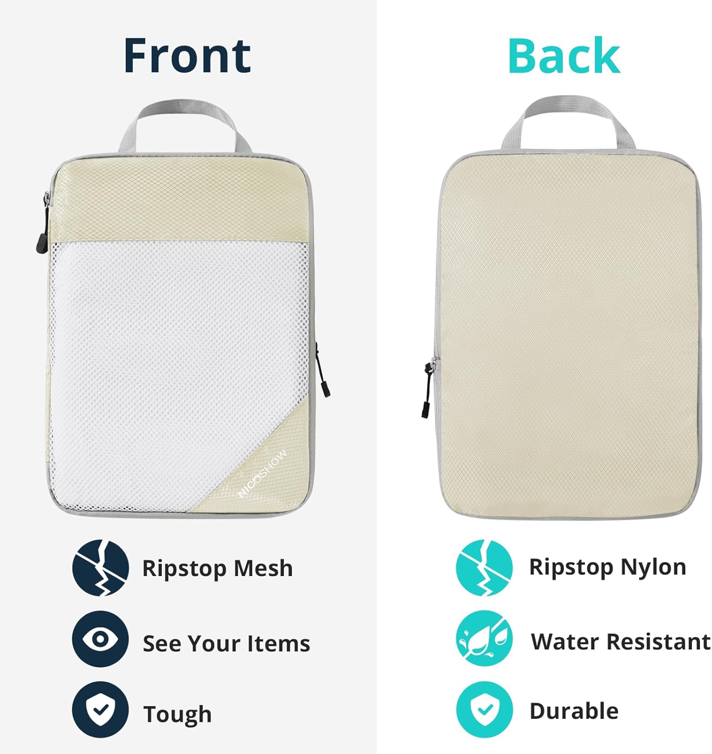 Compression Packing Cubes 6 Set, Compressible Space-Saving Packing Cubes for Travel - Compression