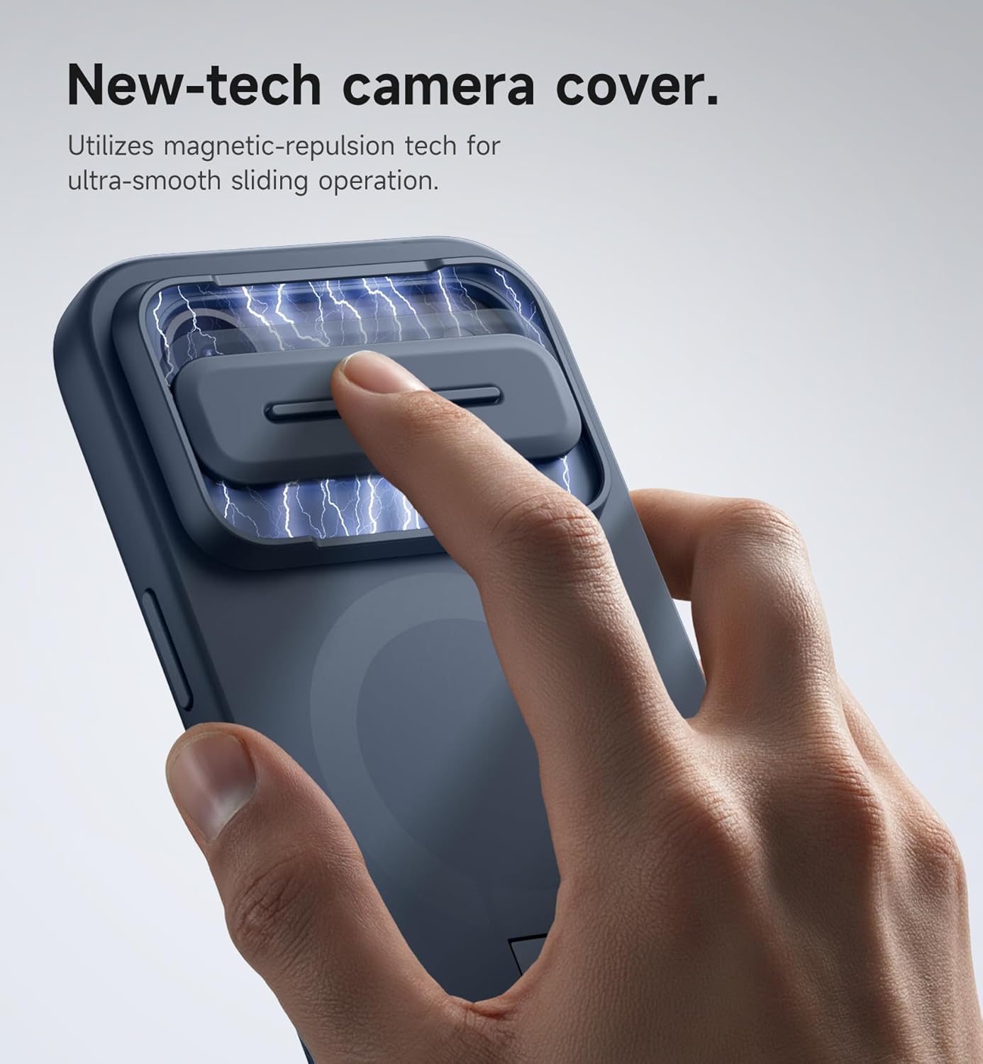 SURITCH for iPhone Air Case with Camera Control Cover, Camera Slide Cover and Adjustable Kickstand, Compatible with MagSafe, Shockproof Bumper Protective Cases for iPhone 17 Air 6.5 Inch, Blue
