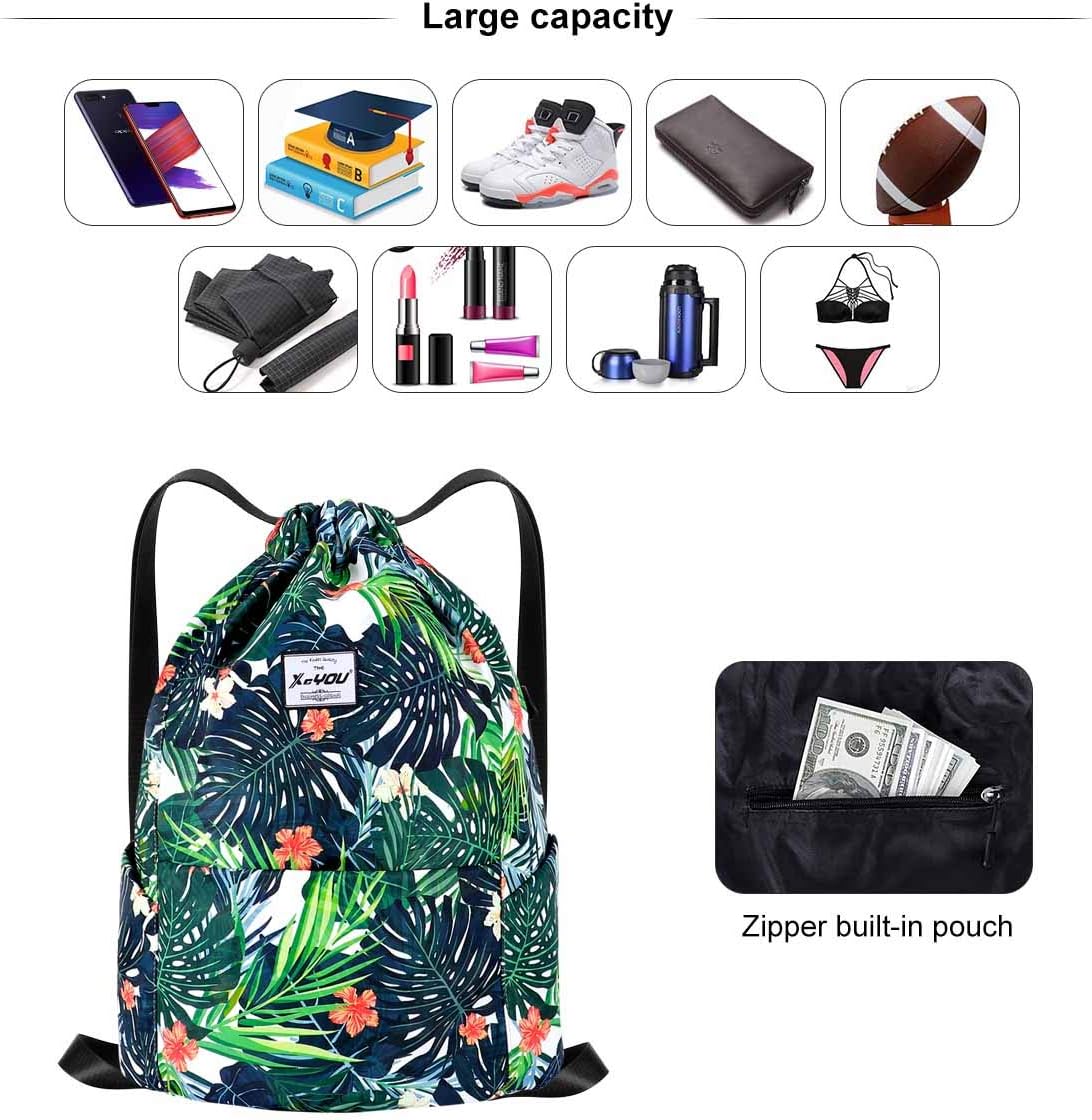 XEYOU Drawstring Sports Backpack Lightweight Gym Yoga Sackpack Shoulder Rucksack Casual Outdoor Daypack for Women and Men