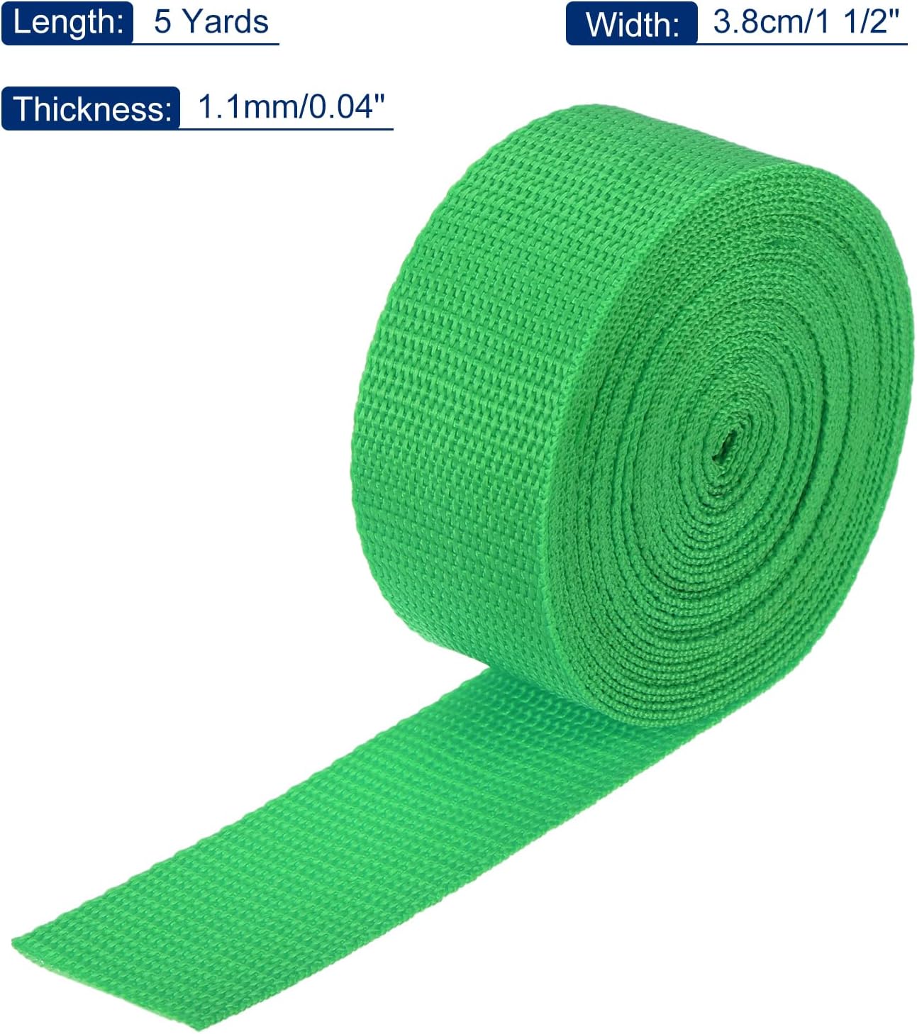 MECCANIXITY Lightweight Polypropylene Webbing Strap 1 1/2" 5 Yard Backpack Strapping Band Mint Green for Outdoor Luggage Cargo Straps