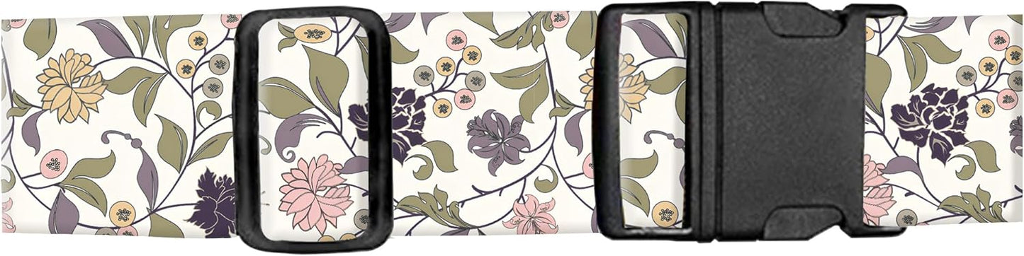 Luggage Straps for Suitcases, Adjustable Travel Belt, Durable Wide Luggage Strap, Cute Suitcase Strap Identifiers with Buckle, Bag Straps for Luggage, Cute Boho Flowers