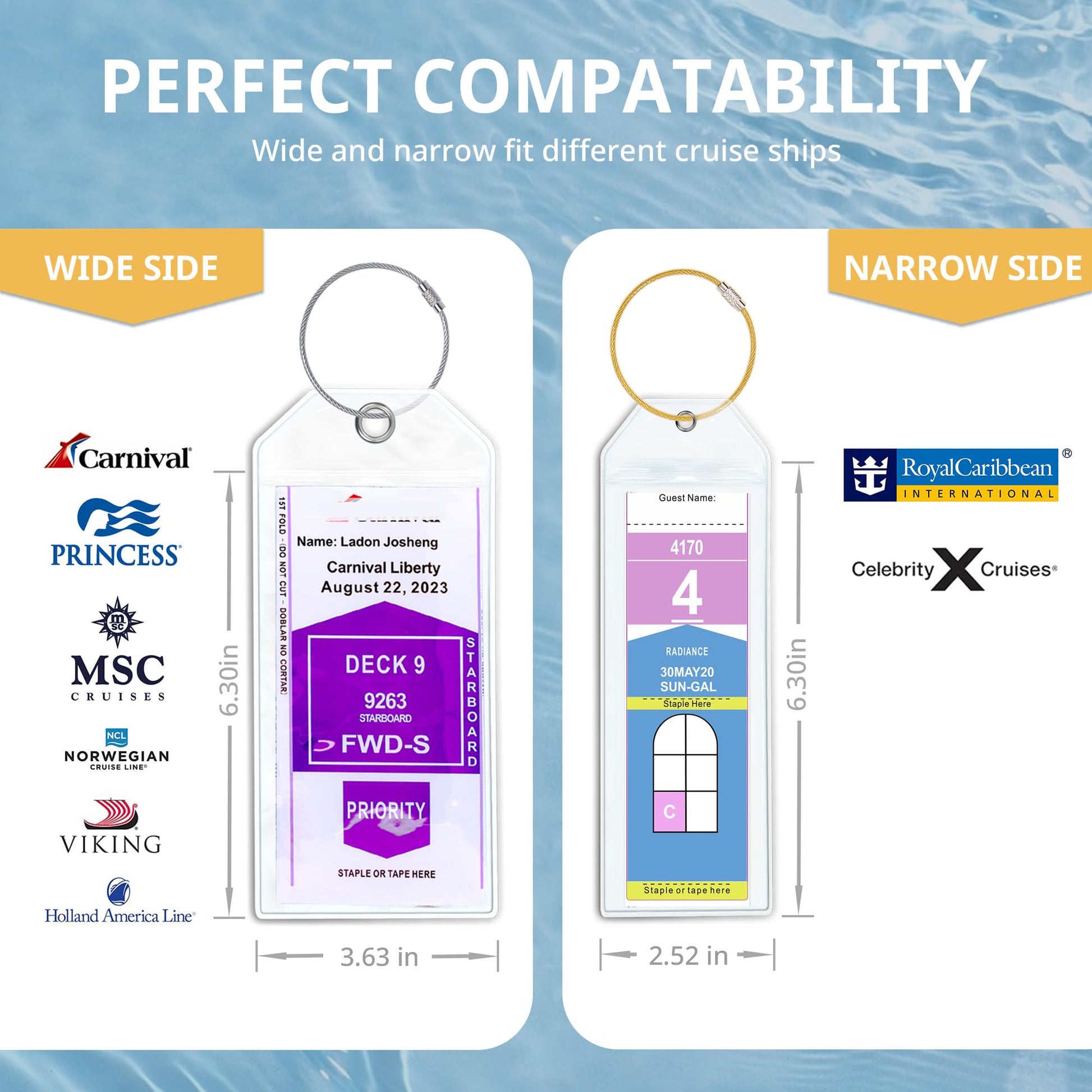 Cruise Ship Essentials for Carnival, Princess, NCL, MSC by JOLLYANTS, Cruise Luggage Tag Holders
