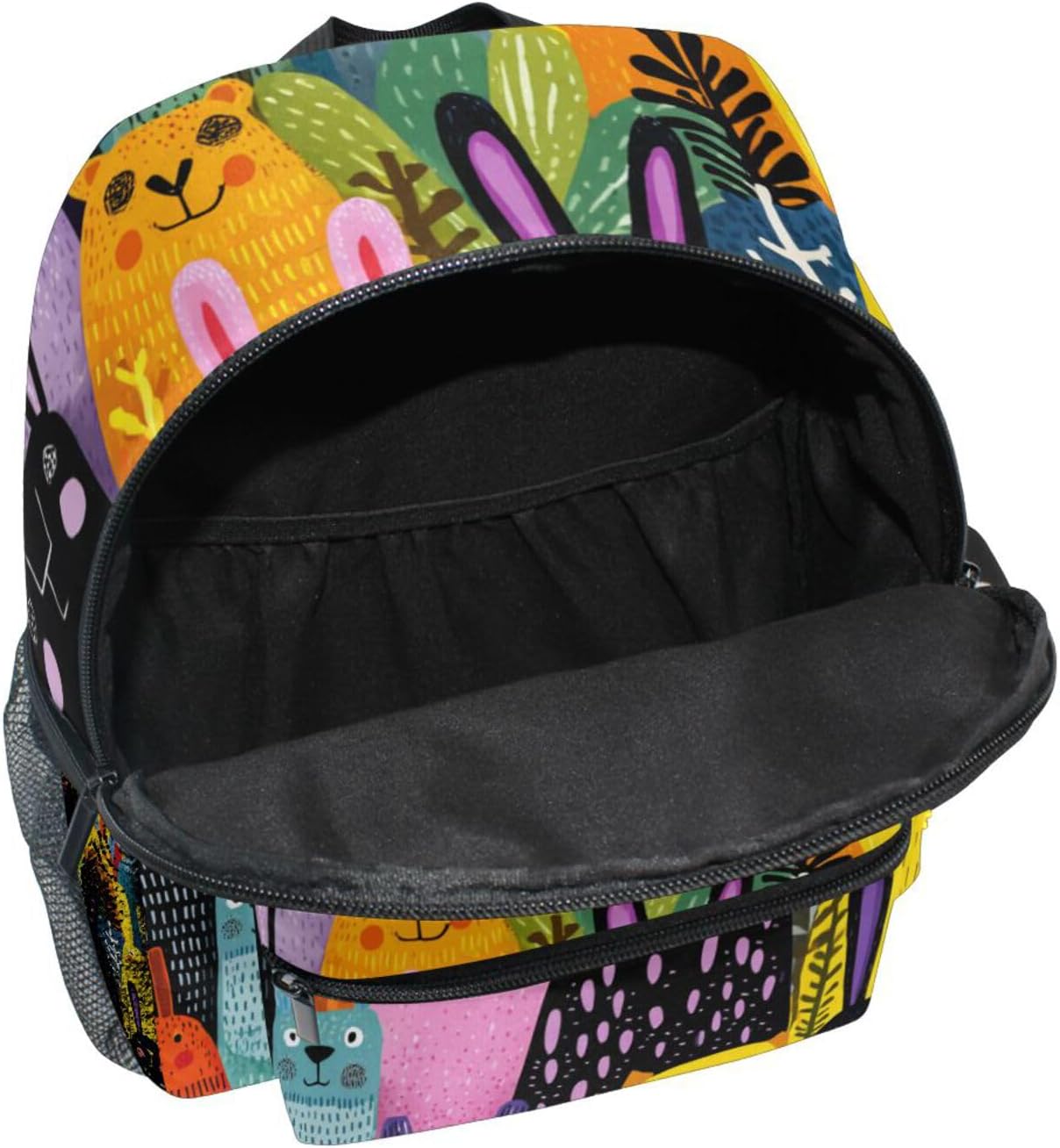 Custom Cheerful Rabbits Preschool Backpack for Toddler Boy Girl,Personalized Backpack with Name Text, Customization Kindergarten School Bookbags - M