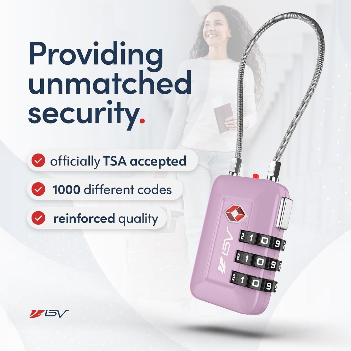 TSA Accepted Luggage Travel Lock, Set-Your-Own Combination Lock for School Gym Locker, Luggage Suitcase Baggage Locks, Filing Cabinets, Toolbox, Case (Purple, 4 Pack)