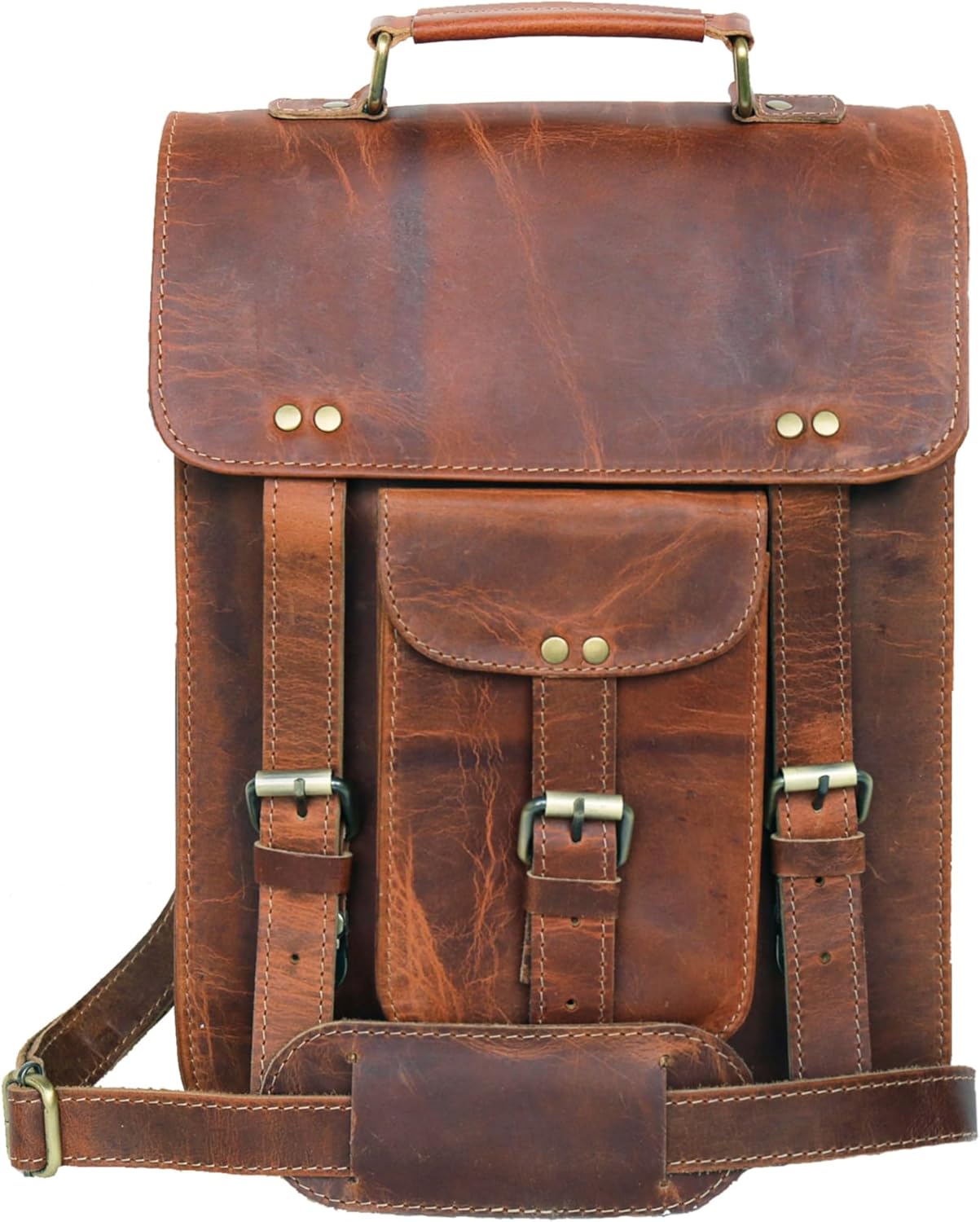 jaald Genuine Leather Messenger Bag Vintage Laptop Crossbody Bag Satchel Man Purse Shoulder Bag for