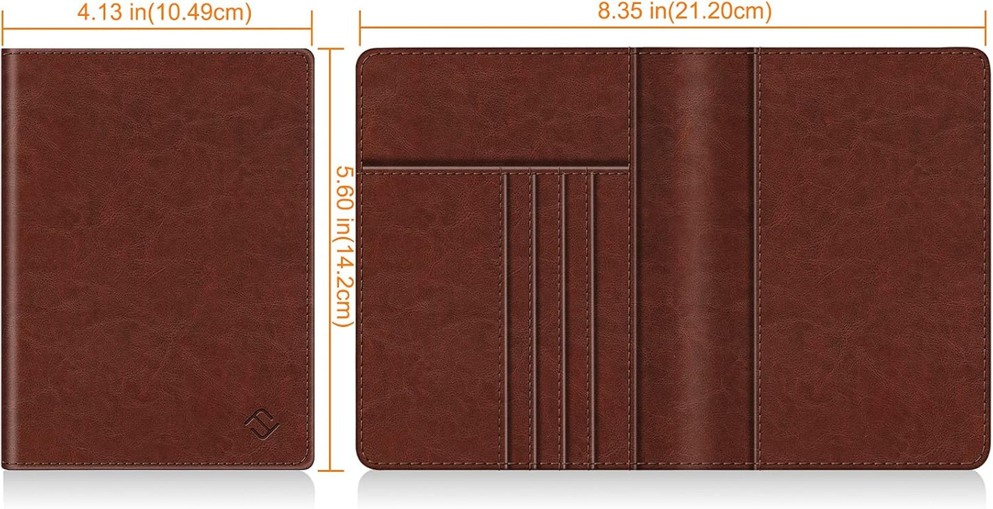 FINTIE Passport Holder, Slim Travel Wallet RFID Blocking Card Case Cover Passport Cover Protector Essentials with Credit Card Slots for Women/Men
