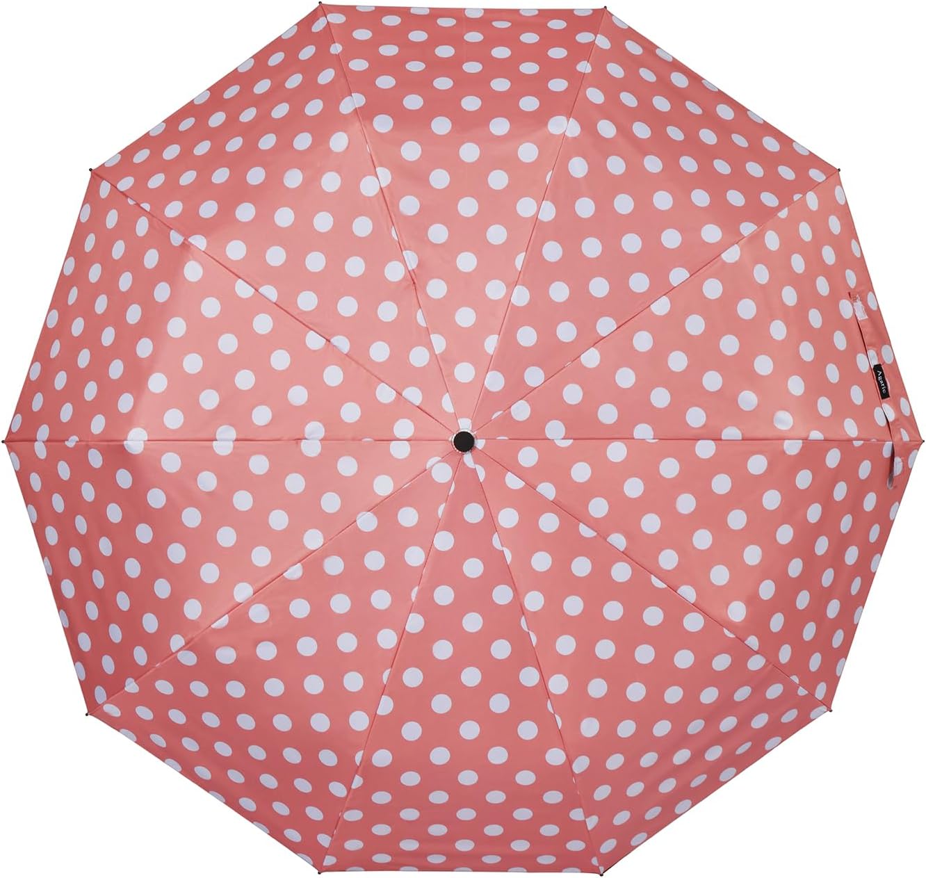 Agaric Cute Polka Dots Large Travel Umbrella for Rain & Sun, 46” UV Protection Auto Open Close Waterproof Folding Umbrella Windproof Compact Umbrella