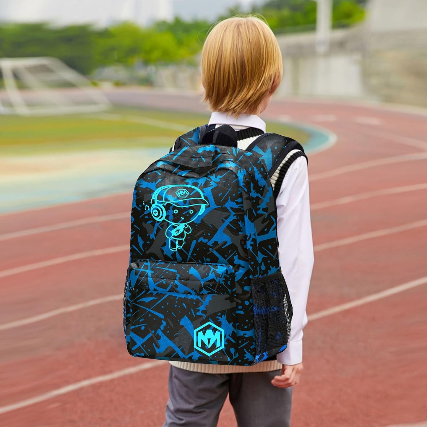 Bluboon School Backpack for Boys Teens Bookbag Travel Daypack Kids Girls Lunch Bag Pencil Case