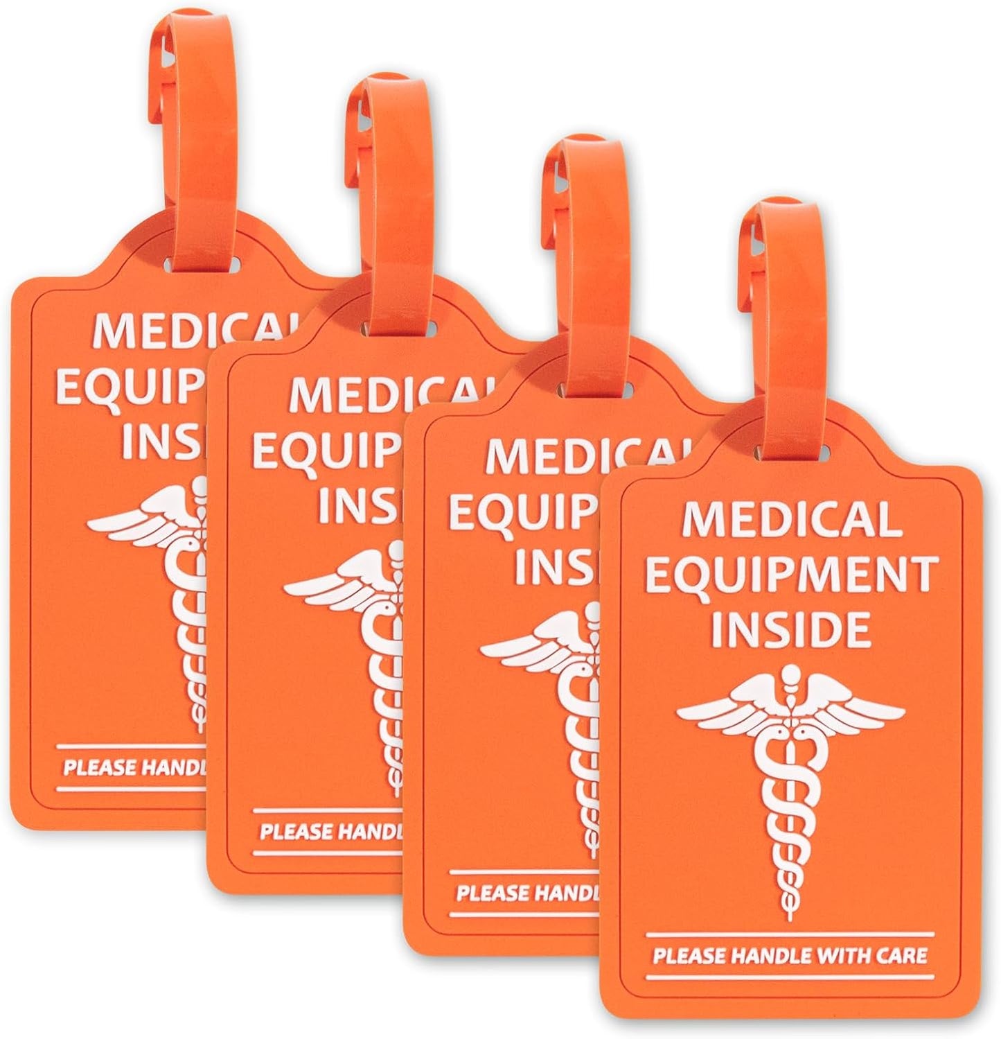YULEAXIE Medical Equipment Luggage Tags (2-Pack) – TSA Approved Bright Orange & Blue Alert Tags for CPAP Devices, Mobility Equipment & Travel Bags – 4.25" x 2.59" Easy-Identify Medical ID Tags