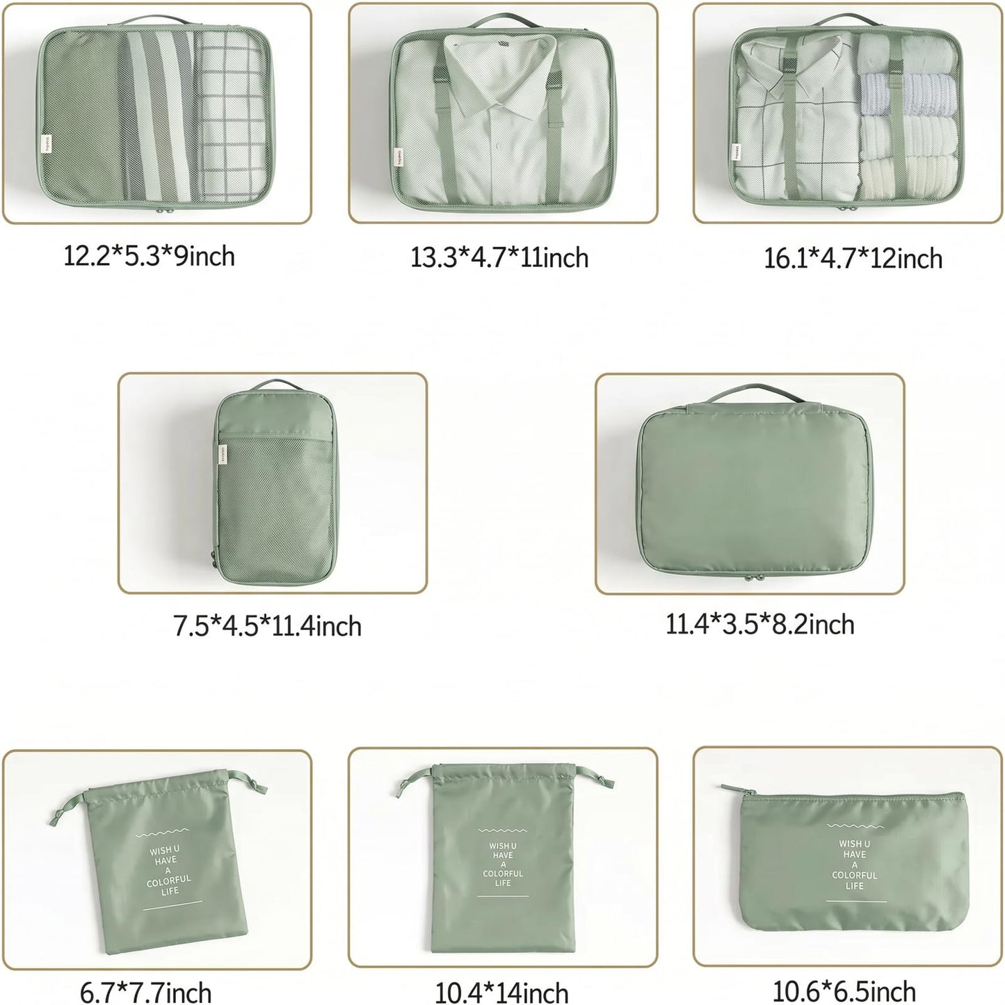 LANSKLBD 6/8 Set Packing Cubes for Suitcases Travel Luggage Packing Organizers,Travel Accessories