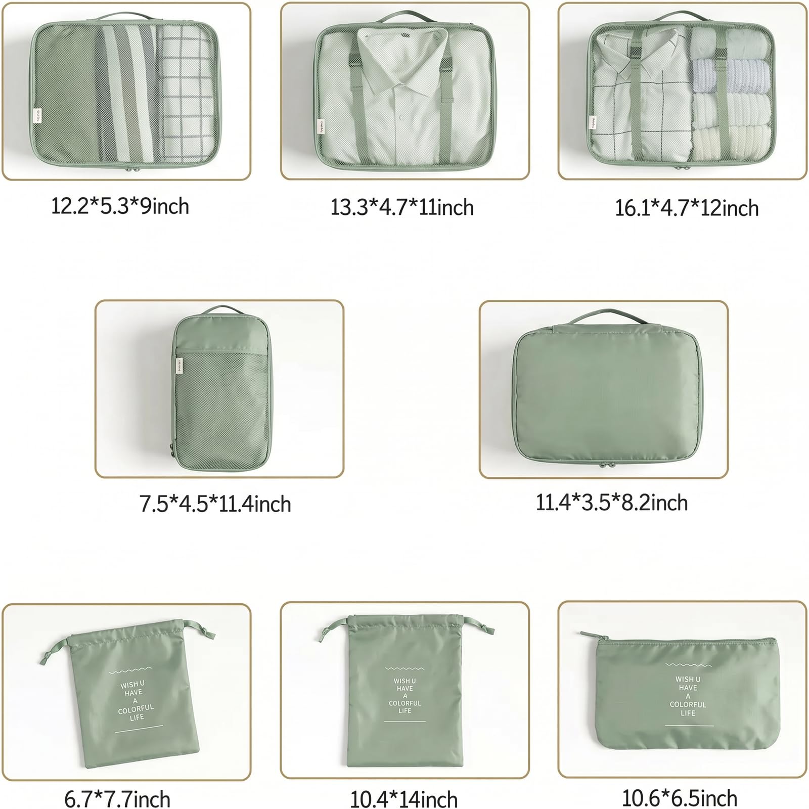 LANSKLBD 6/8 Set Packing Cubes for Suitcases Travel Luggage Packing Organizers,Travel Accessories