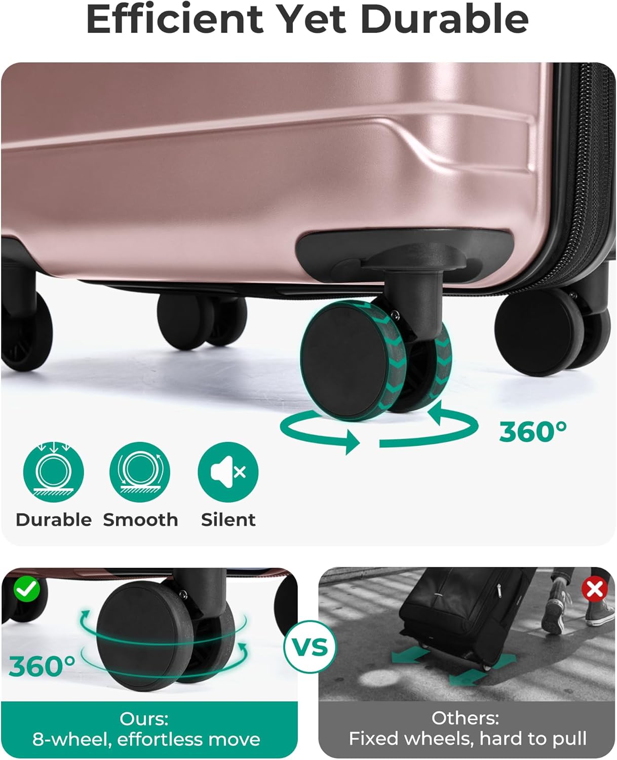 BAGSMART Carry On Luggage 22x14x9 Airline Approved with Spinner Wheels,Lightweight 20 Inch Luggage