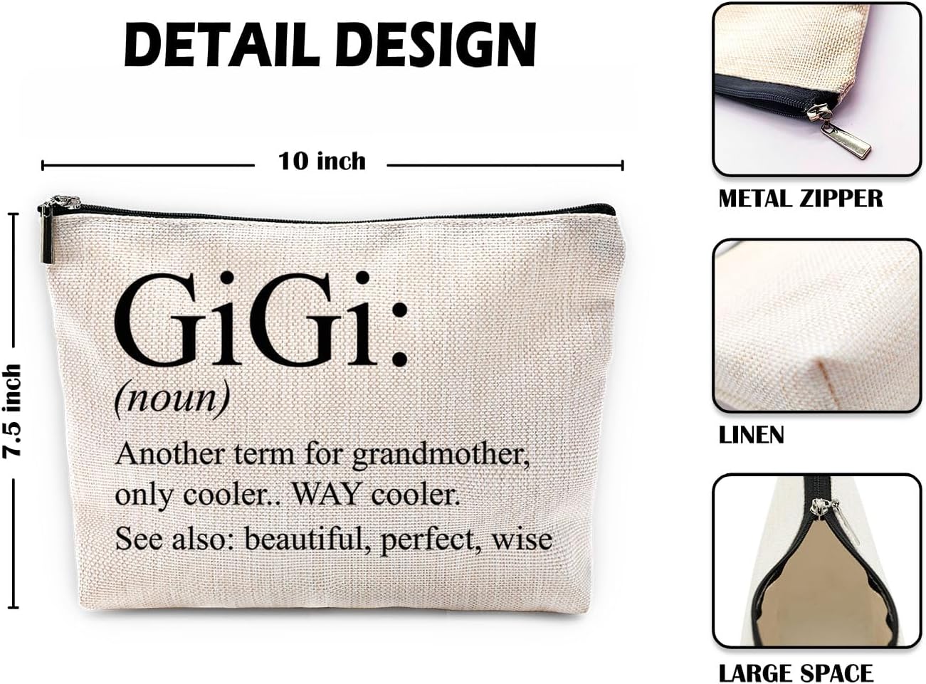 Sufamb Gigi Gifts for Grandma,Grandma Makeup Bag,Gigi Gifts,Gigi Mother's Day Gifts,Grandma