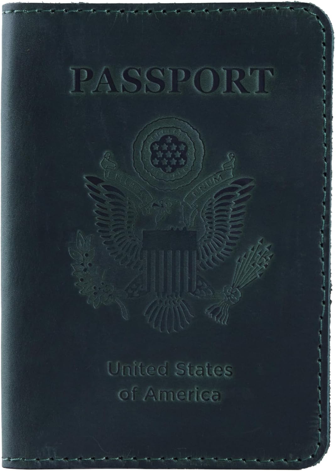 INCARNE US Passport Cover Clear - Travel Passport Wallet - Leather Passport Holder for Men Women Family with Card Slots & Note Compartmen - Sleeve Protector - Genuine Leather - Vintage Green