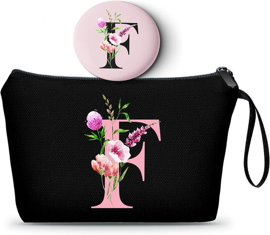 Birthday Friendship Womens Bridesmaid Proposal Coolest Gifts for Sister Teacher Coworkers Bride Personalized Travel Makeup Cosmetic Bag with Mirror Valentines Mothers Day Christmas Graduation F