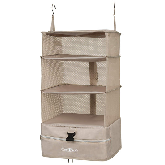 TABITORA Hanging Travel Shelves Bag Luggage Packing Cube Organizer Suitcase Storage Foldable with 2