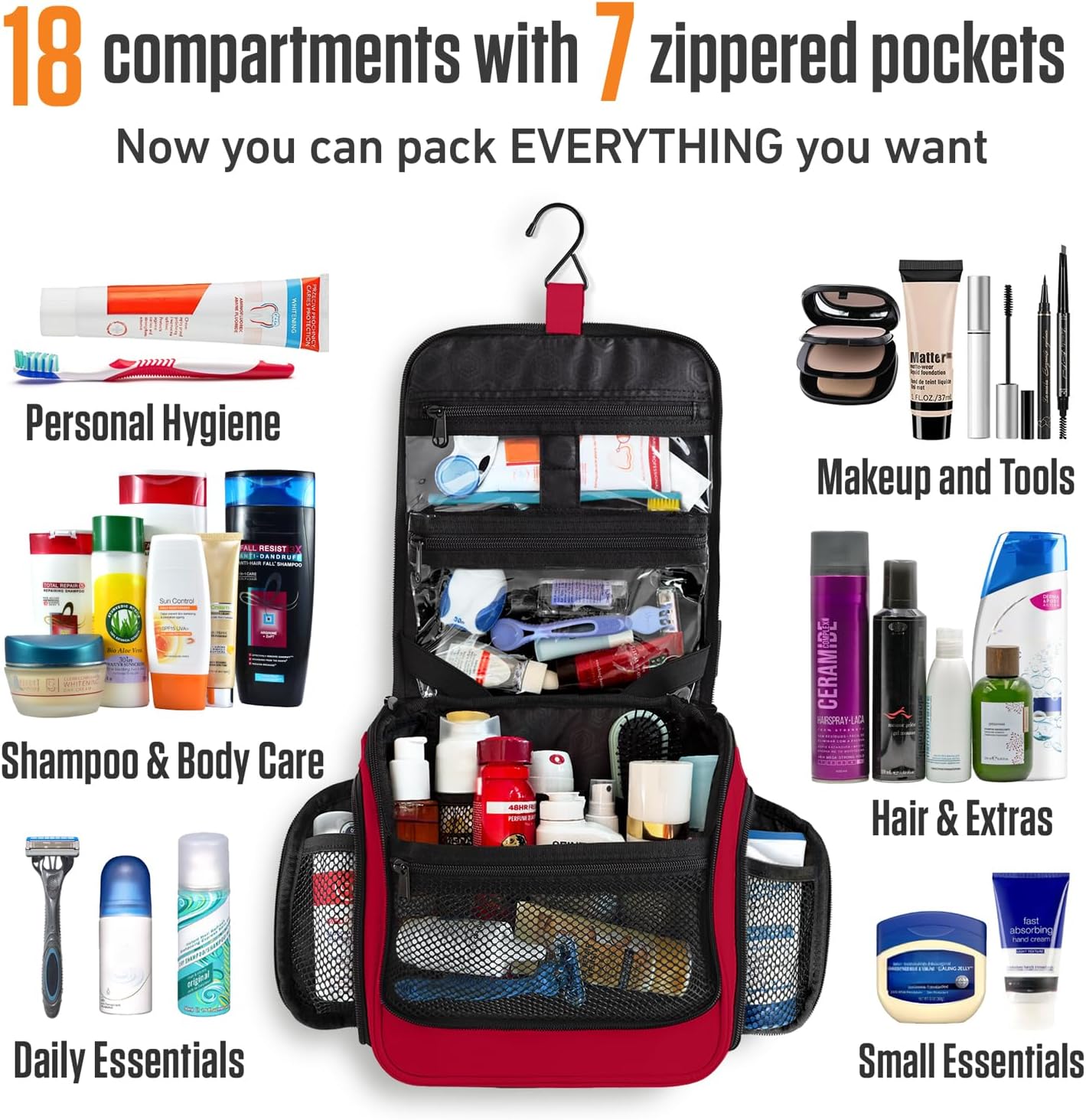 VENTURE 4TH Hanging Travel Toiletry Bag for Women & Men - Travel Organizer with Expandable