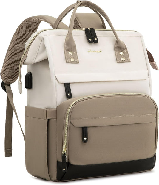 LOVEVOOK Laptop Backpack for Women, 15.6 Inch Work Business Backpacks Purse With Large Capacity, Waterproof Nurse Bag College Bookbag for School, Waterproof Casual Daypack for Travel
