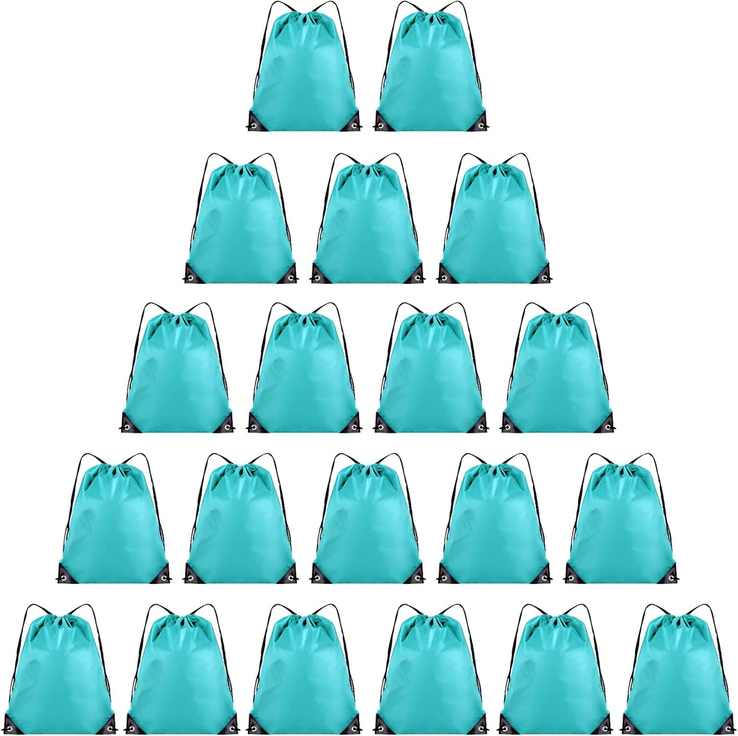 20 Pieces Drawstring Backpack Bulk Cinch Sackpack Ployster Drawstring Bags for Gym Party Trip(Aqua)