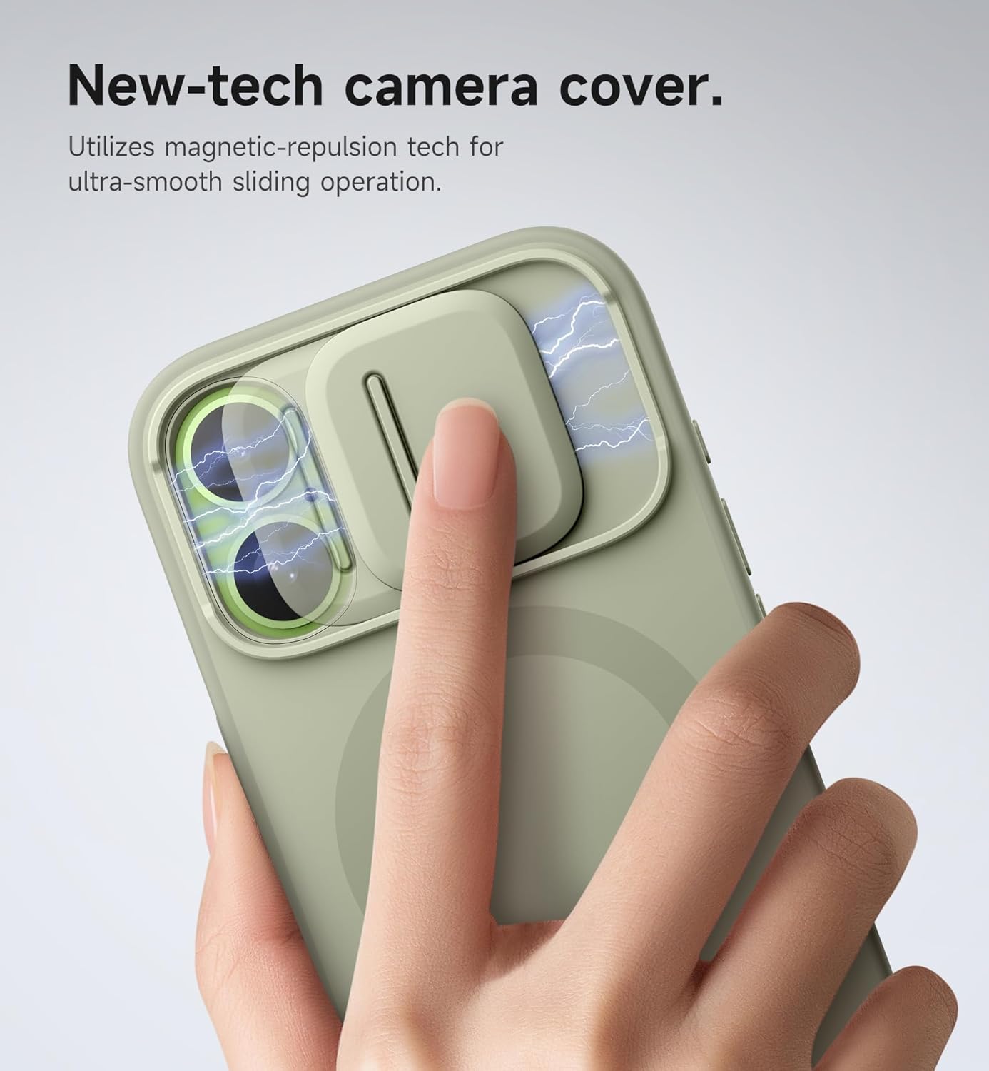SURITCH for iPhone 17 Case with Camera Control Cover, Camera Slide Cover and Adjustable Kickstand, Compatible with MagSafe, Shockproof Bumper Protective Cases 6.3 Inch, Green