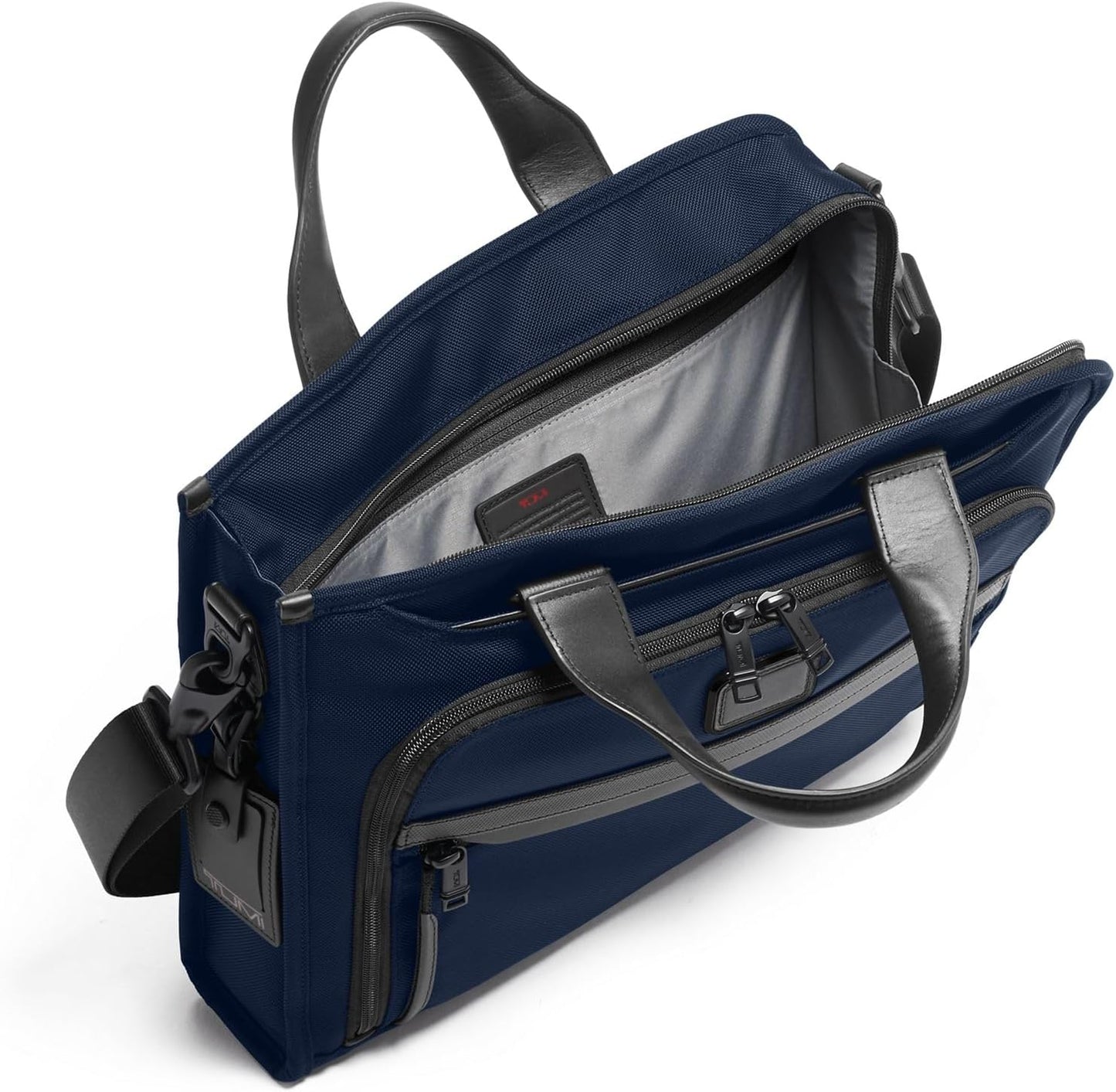 TUMI - Alpha Slim Deluxe Portfolio - Men's Compact Travel & Office Briefcase - Laptop and Tablet Bag - Navy