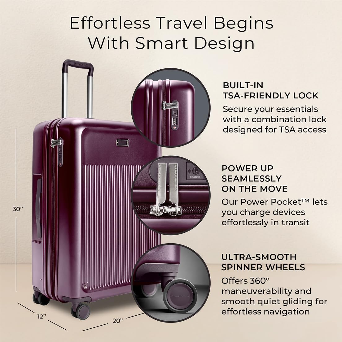 Briggs & Riley 30" Large Expandable Spinner - Checked Luggage for Travel, Suitcases with Wheels