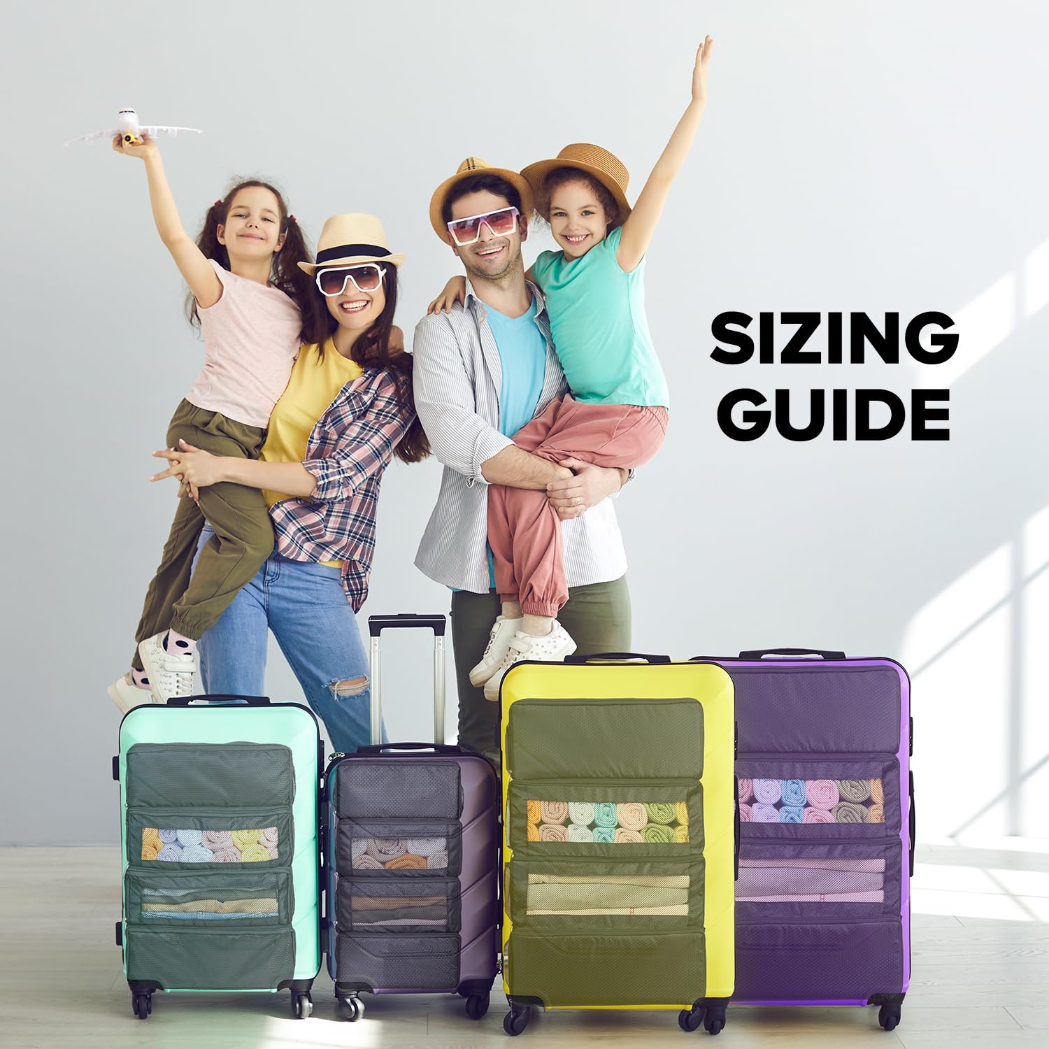 Suitcase Organizer, Travel Luggage Organizer Hanging Shelves Packing Cube Closet/Collapsible