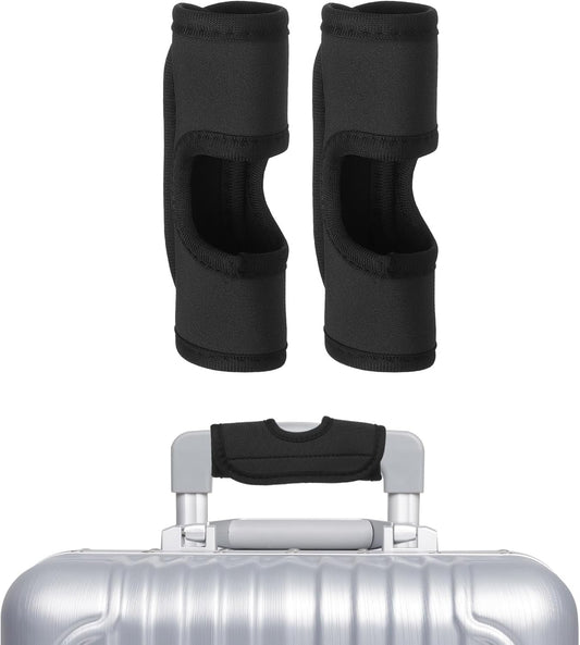 uxcell Luggage Handle Wrap, 2 Pcs Hollow Neoprene Handbag Grip Cover Protector Luggage Identifiers Suitcase Handle Wraps for Luggage Suitcase Travel Bags, Black