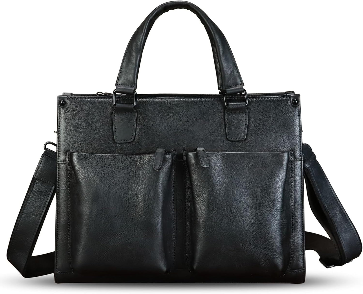 Genuine Leather Messenger Bag Briefcase for Men Vintage Real Leather Shoulder Bag Crossbody Bag