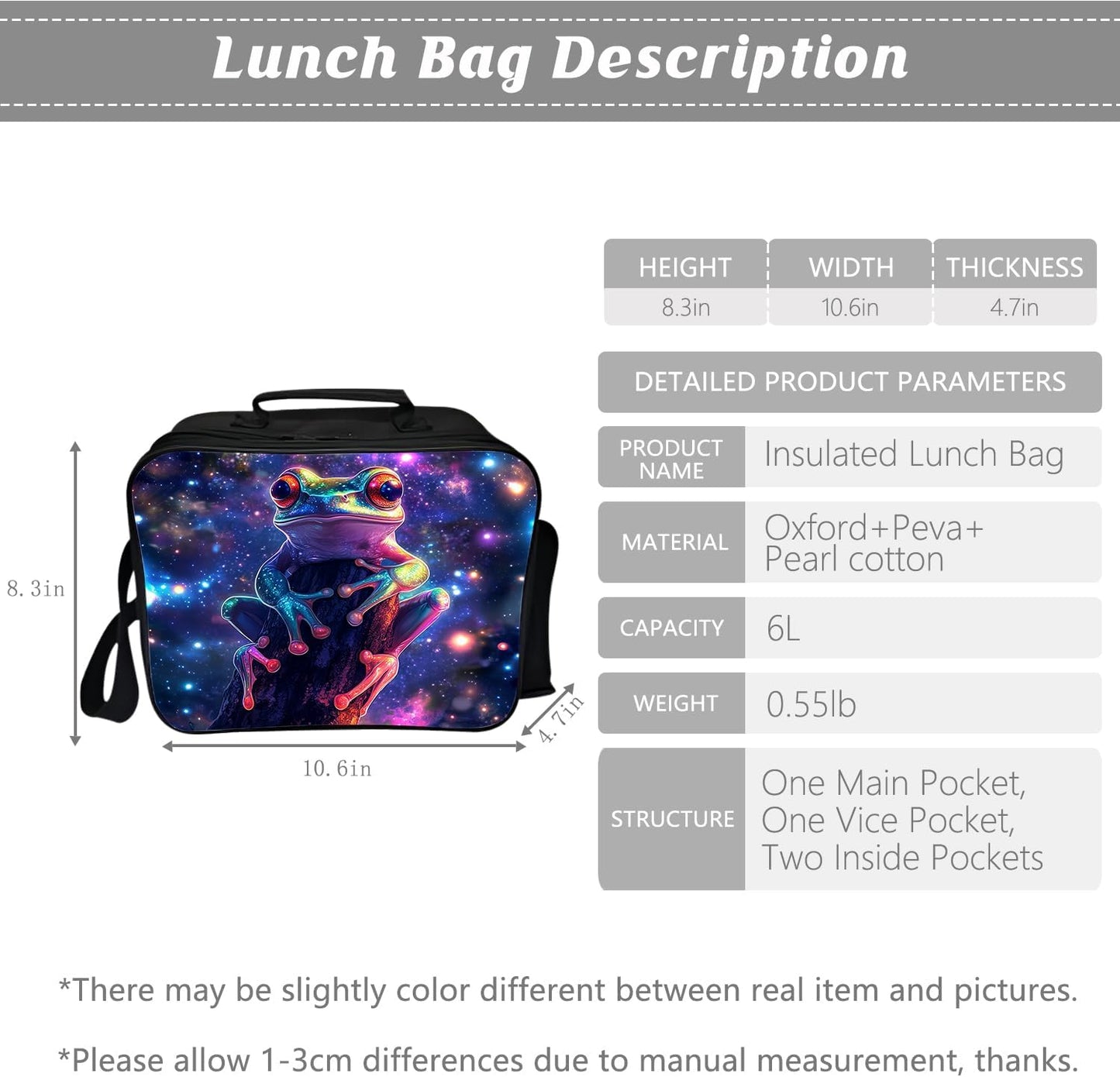Klymax Frog Backpack Animals Kids Schoolbag with Lunch Box Bag Pencil Bag 3pcs Bookbag Sets for Boys Girls