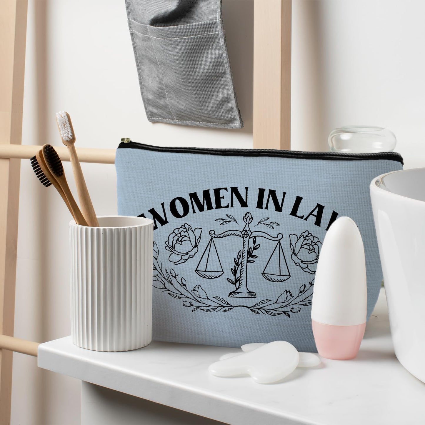 Lawyer Gifts for Women - Law Graduation & Future Lawyer Gift Set, Women in Law Cosmetic Bags Makeup Pouch (Blue)