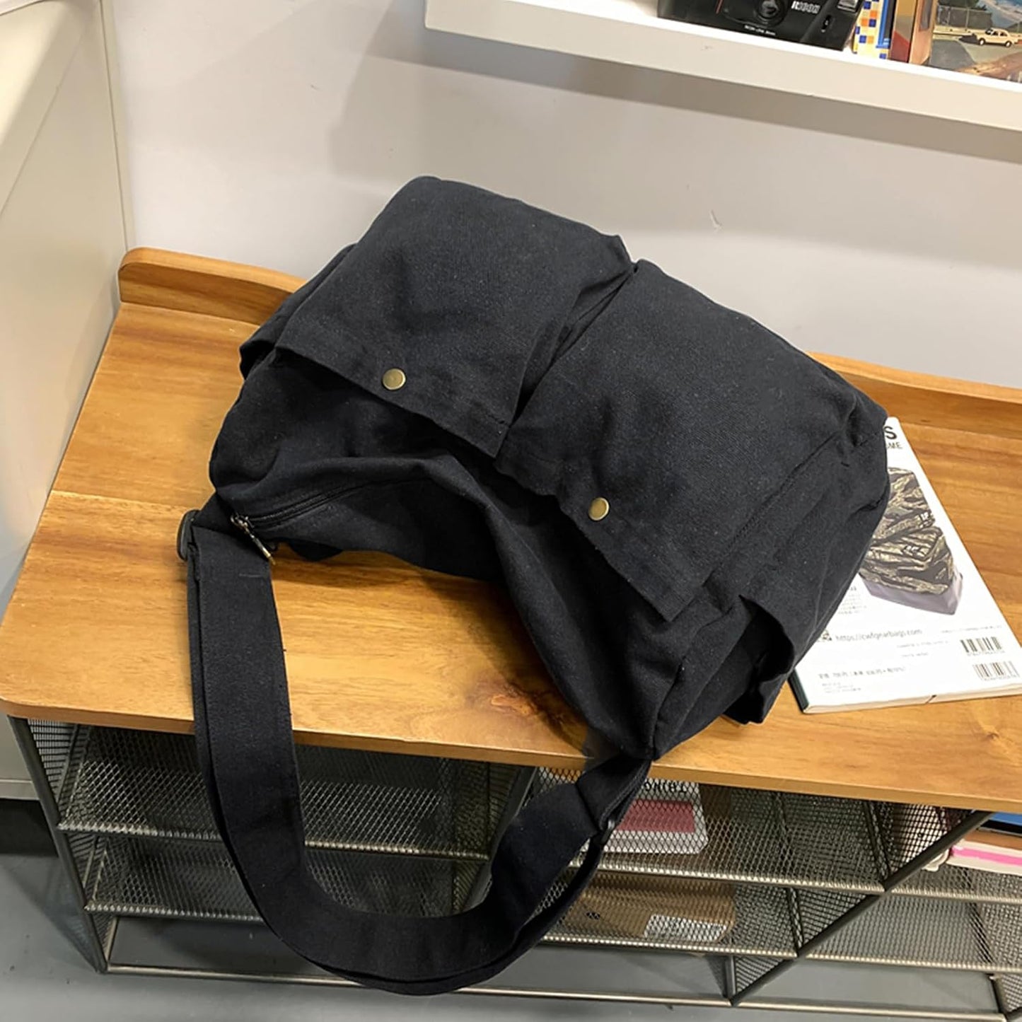 Canvas Messenger Bag Cute Crossbody Tote Bag Shoulder for Women Men for School Aesthetic Hobo with