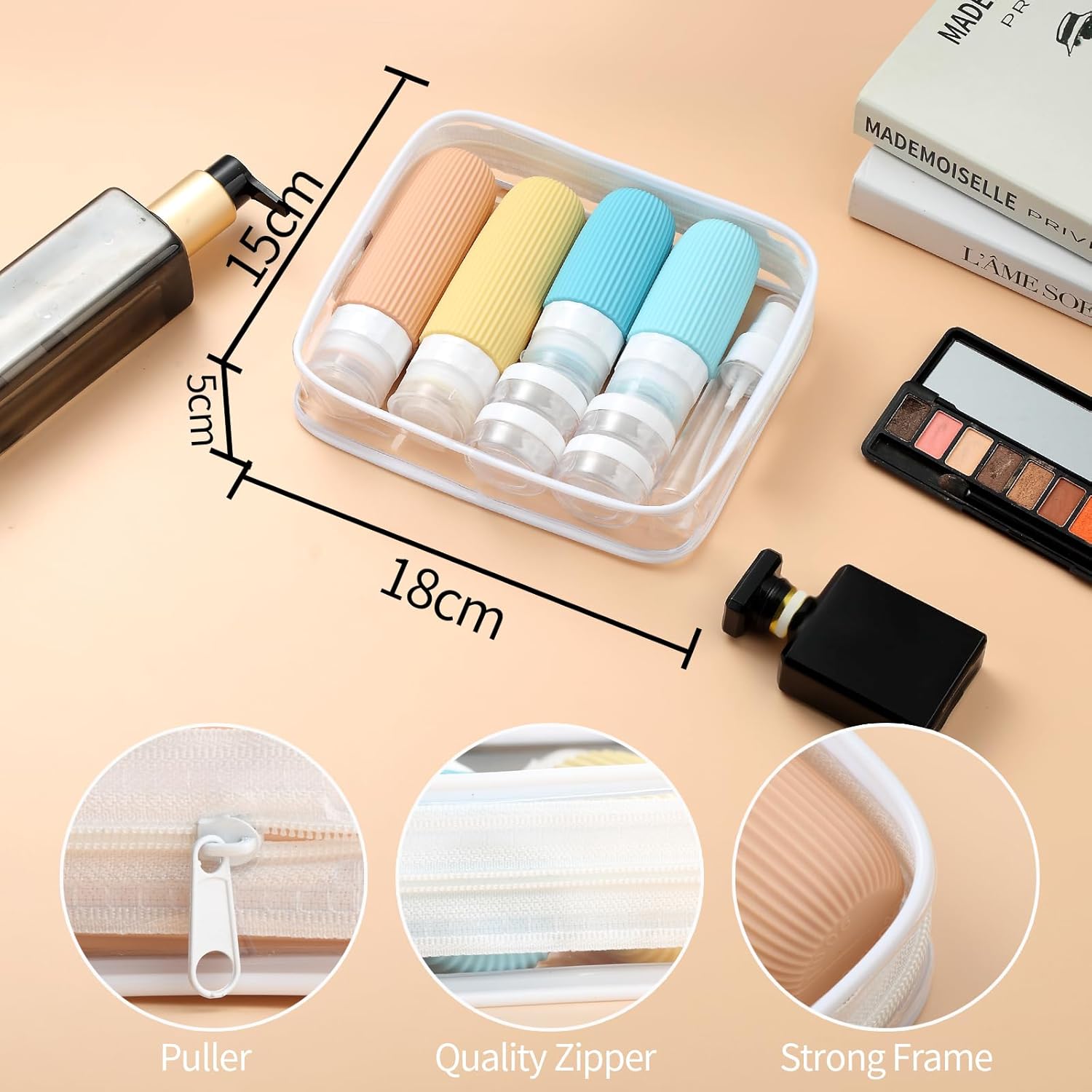 16 Pack Travel Bottles Set, TSA Approved Leak Proof Silicone Squeezable Containers for Toiletries