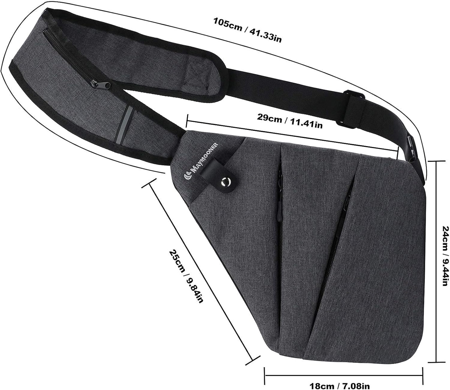 Men Small Sling Shoulder Crossbody Bag Anti-theft One Strap Casual Chest Bags Slim Backpack Outdoor Hiking Biking