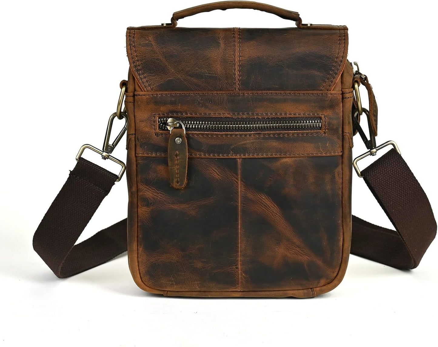 Canvas + Genuine Leather Travel A4 Tote Satchel Messenger Cross-body One Shoulder Bag For Men Male FB144