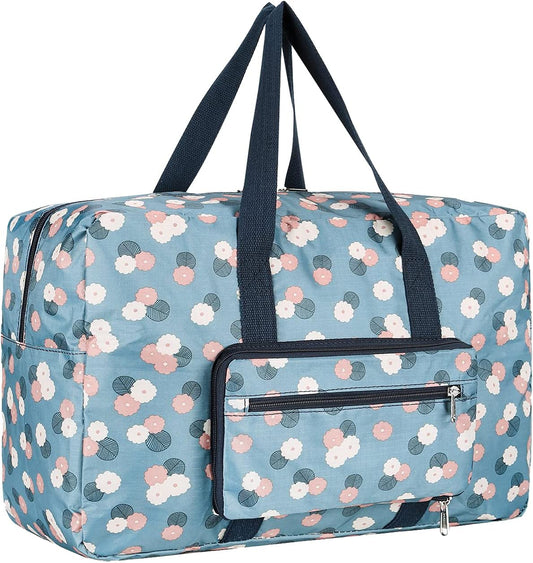 F.FETIVIN Weekender Bag Carry On Travel Duffle Medium Overnight Bag for Women(BLUE)