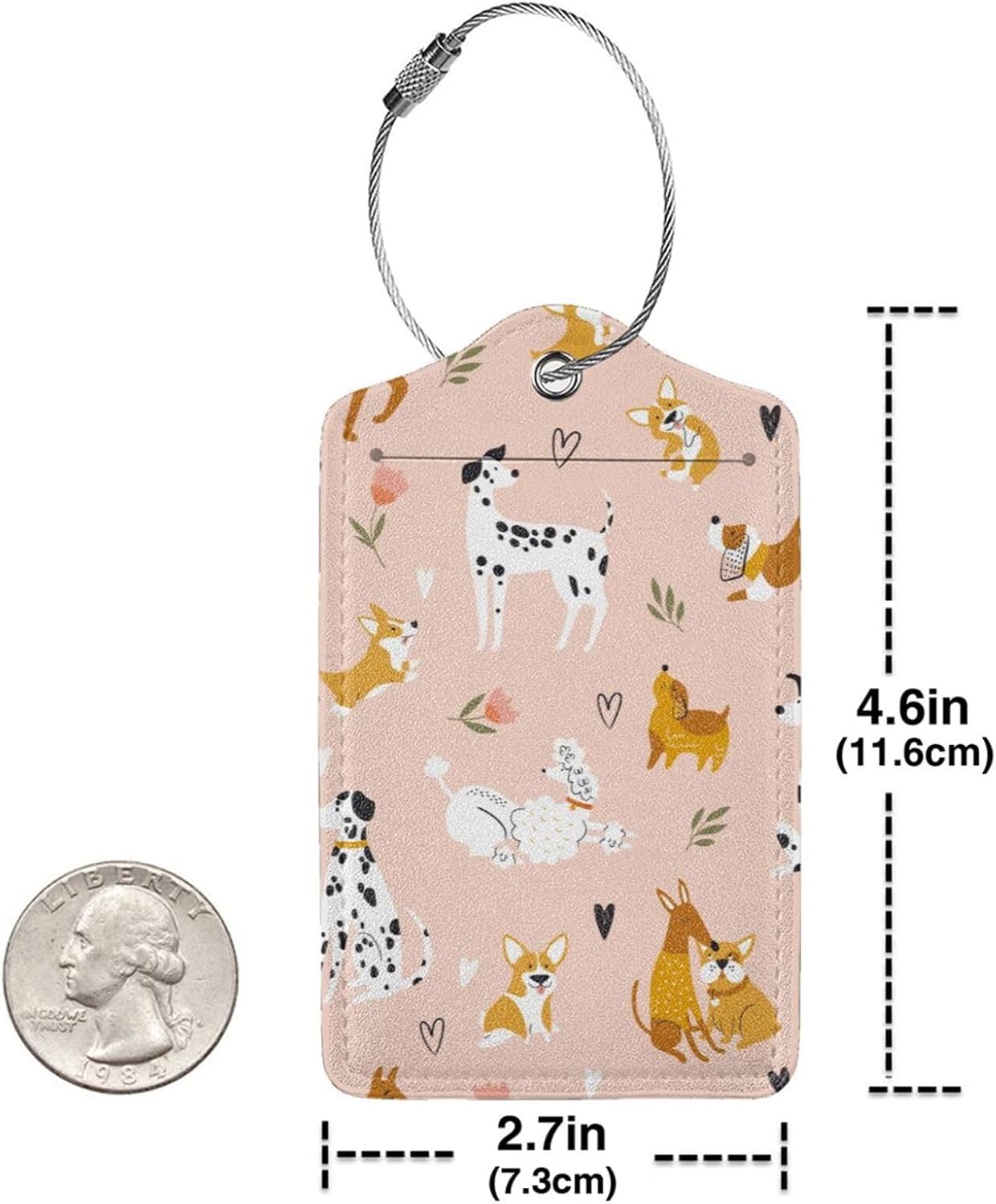 2 Pcs Dog Luggage Tag for Suitcases, Cute Corgi Tag, Cruise Ship Essential Travel Gift for Men Women Kids Boy Girl Couples, Dog Birthday Decorations, Funny Puppy Party Supplies Themed Christmas Decor