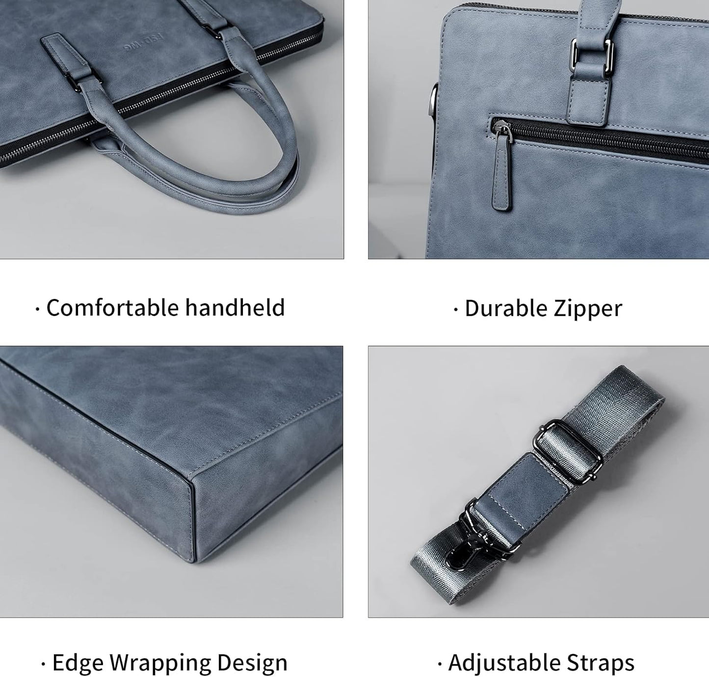 FSD. WG Business Bag Leather Messenger Bag Water Resistant Business Travel Briefcase Handbag Briefcase for Men