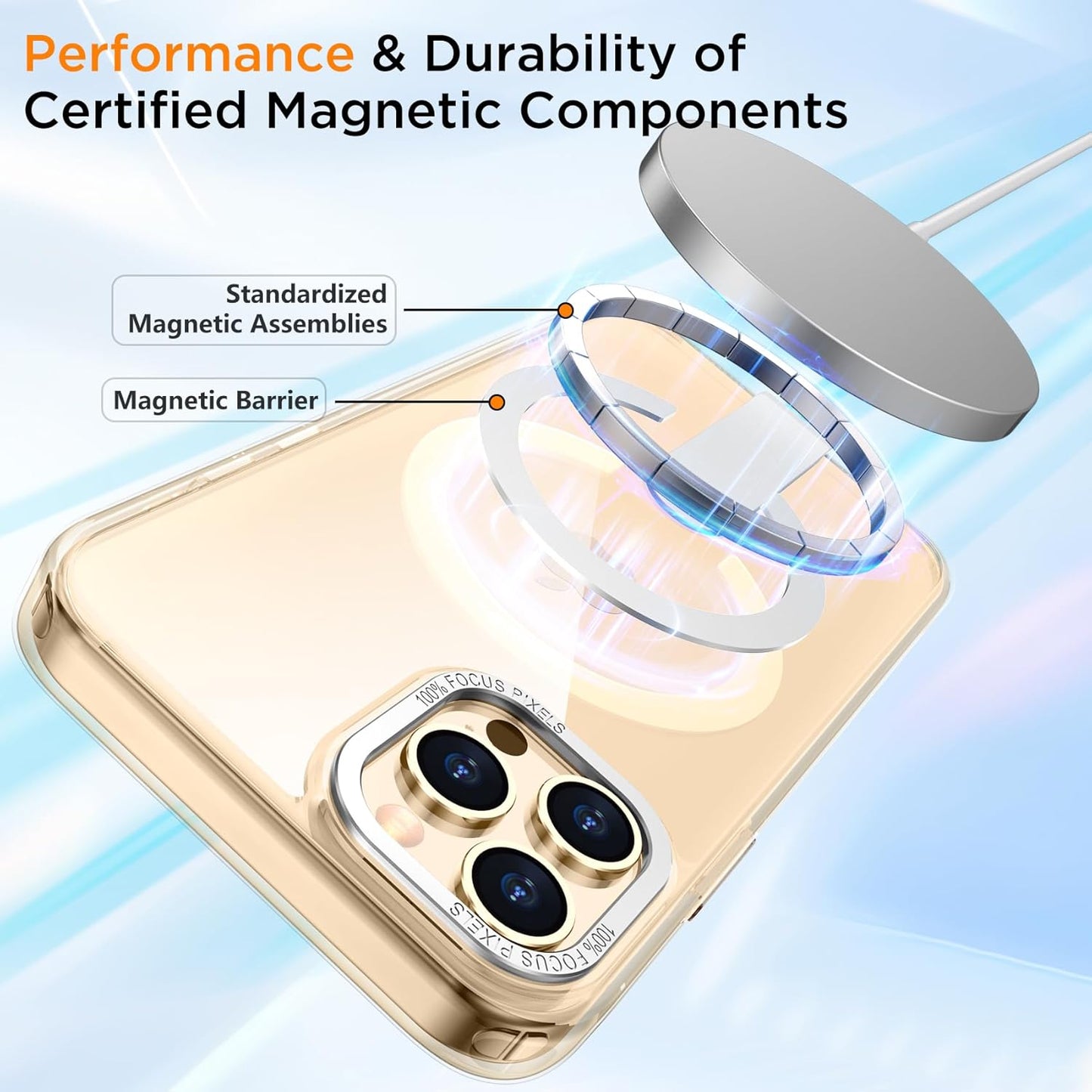 for iPhone 14 Pro Max Case with Kickstand, Compatible with MagSafe, [Invisible Stand] Anti-Slip Shockproof Military-Grade Protection, Magnetic Protective Phone Case for iPhone 14Pro Max, Clear