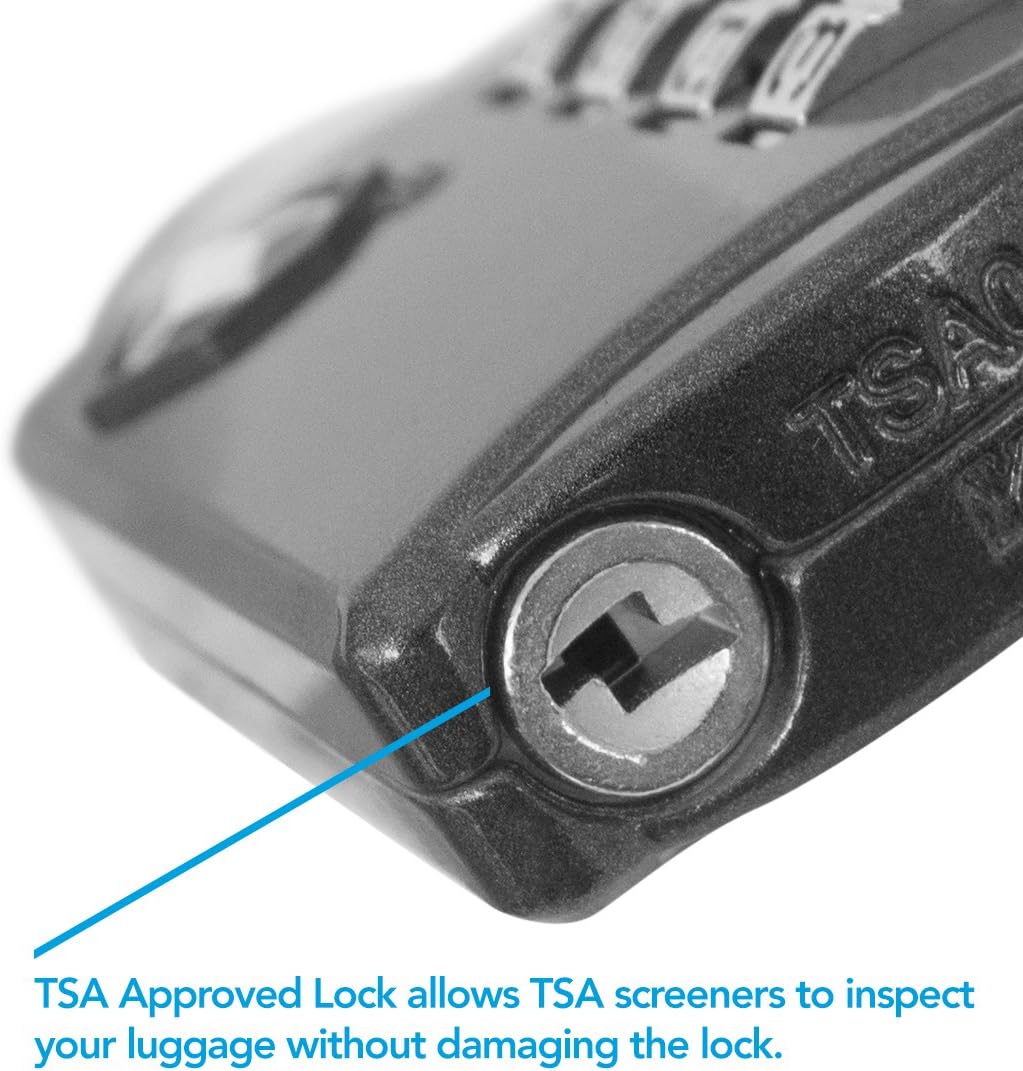 TSA Locks for Luggage, 2-Pc Durable Steel Padlock, Keyless Easy to Read 4-Digit Combination Lock for Backpacks, Travel Suitcases, Toolbox, Filing Cabinets, Baggage & Gym Locker, Red/Blue