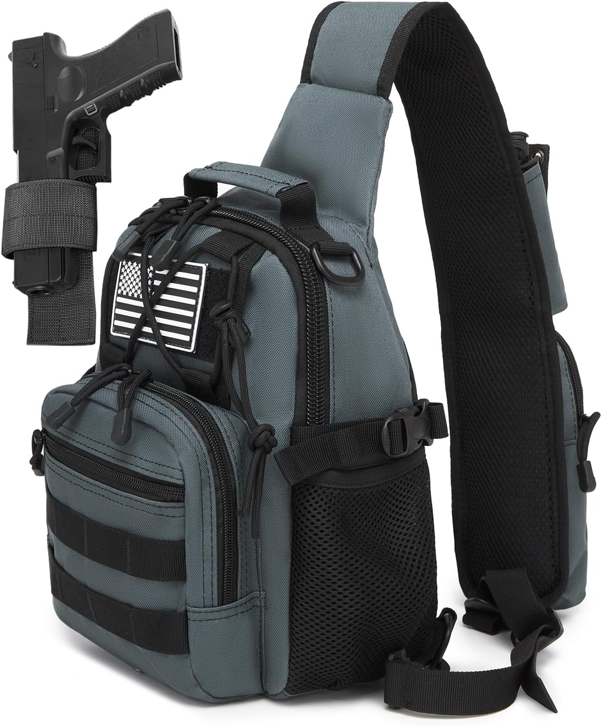 ATBP Small Tactical Holster Sling Backpack Accessories Shoulder Pouch Water Bottle & Radio Holder Crossbody Bag for Men